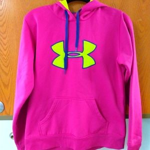 Under Armour hot pink hoodie in medium